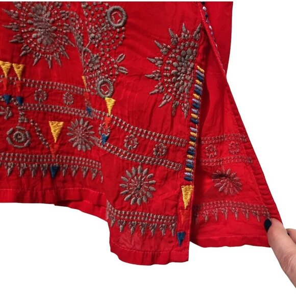 JOHNNY WAS Zillia Embroidered Top Boho Floral Tunic - Picture 16 of 17